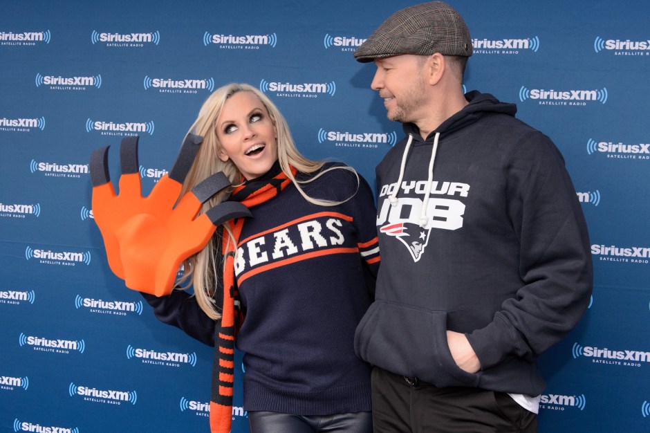 "CHICAGO, IL - APRIL 28: Jenny McCarthy and Donnie Wahlberg attend during Jenny McCarthy's SiriusXM show from Grant Park in Chicago, IL before the NFL Draft on April 28, 2016 in Chicago, Illinois. (Photo by Daniel Boczarski/Getty Images for SiriusXM)"