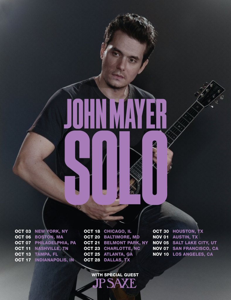 John Mayer Solo Tour Fall Leg Poster