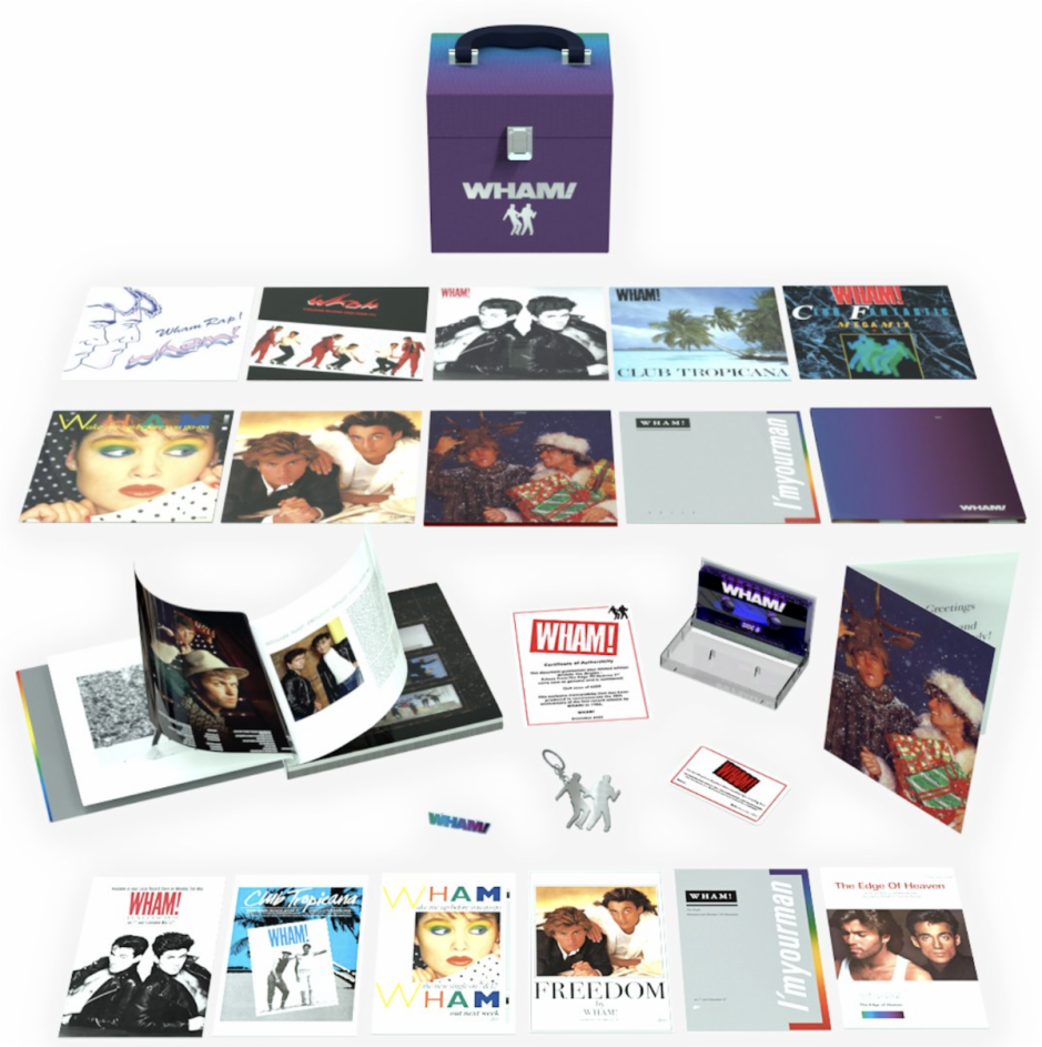 WHAM! THE SINGLES ECHOES FROM THE EDGE OF HEAVEN 7 INCH VINYL SINGLE BOXSET (ETCHED SIGNATURE KEYRING)
