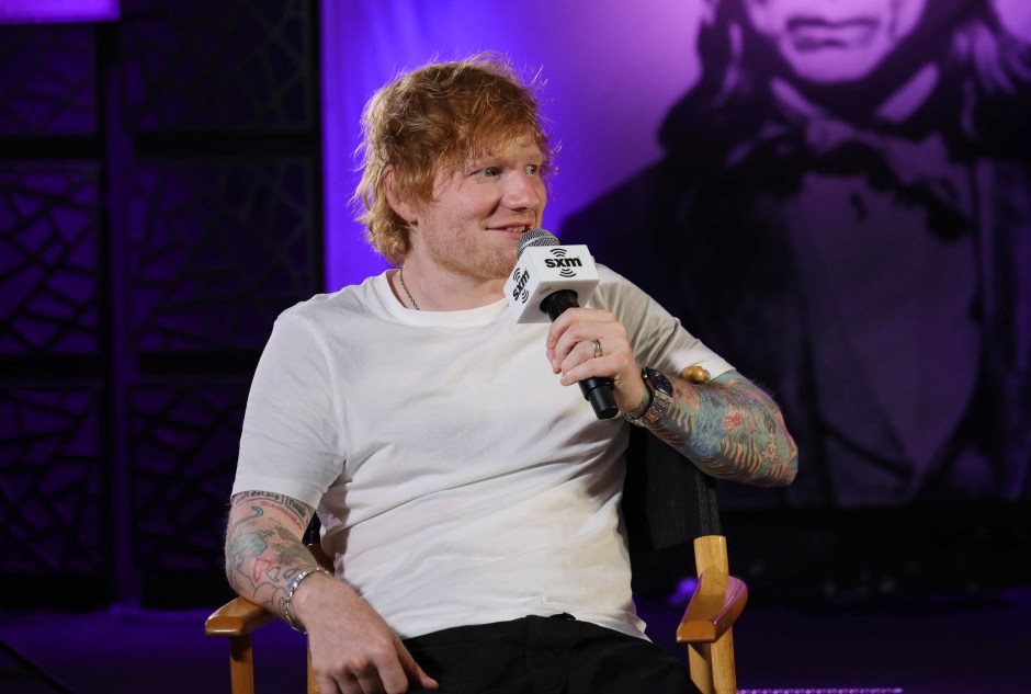 AMAGANSETT, NEW YORK - AUGUST 14: Ed Sheeran speaks as he performs live for SiriusXM at the Stephen Talkhouse on August 14, 2023 in Amagansett, New York. (Photo by Kevin Mazur/Getty Images for SiriusXM)