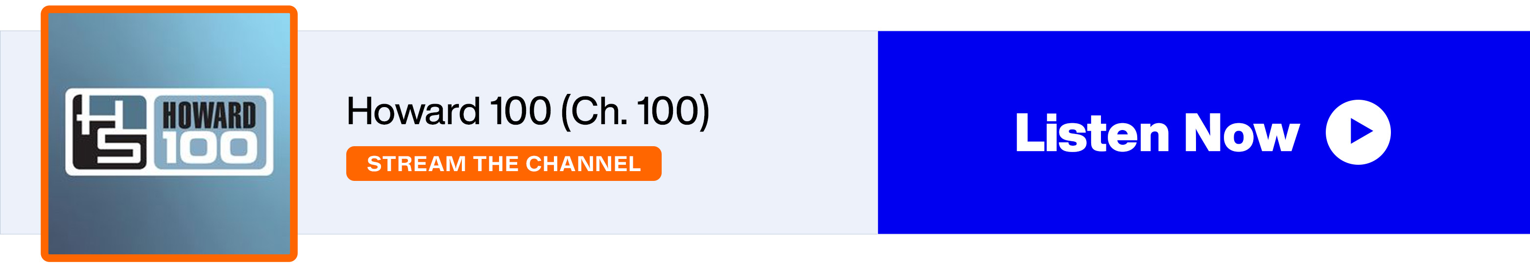 SiriusXM Howard 100 - Stream the Channel - Listen Now banner
